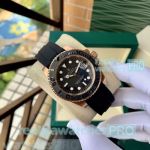 Replica Rolex Yacht-Master Black Bezel Black Rubber Strap Men's Watch